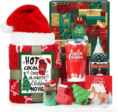 Cesta de presente copo de Natal para mãe, esposa, namorada, irmã, colegas de trabalho, chá - Imagem 1 de 4