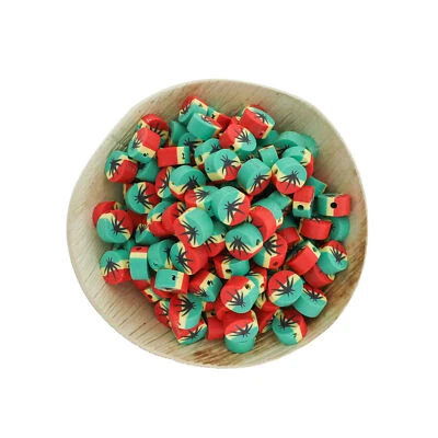 Cuentas planas redondas de arcilla polimérica 10,5 mm x 5 mm - Hoja de malezas - 40 cuentas - BD646 Foto 1 de 2