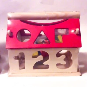 BOXIKI KIDS SHAPE SORTING HOUSE 19 SOLID WOOD PIECES * NEW! - Picture 1 of 9