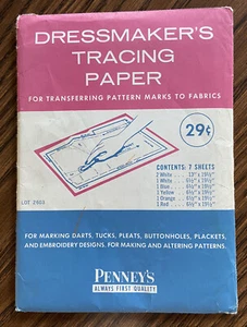 Vintage Dressmaker’s Tracing Paper Penney’s Multiple Colors Made In USA - Picture 1 of 6