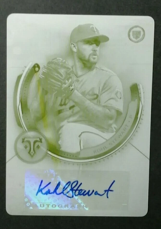 2019 TOPPS TRIPLE THREADS KOHL STEWART YELLOW PRINTING PLATE AUTO 1/1 - Image 1 of 2