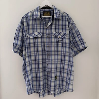 Vintage CAMEL Trophy Adventure Wear Mens Plaid Button Up Shirt - Blue - Mens 3XL - image 1 of 4