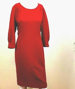 Lafayette 148 NY WomenDress 10 Virgin Wool Red Sheath Lined Quiet Lux Designer - Picture 1 of 10