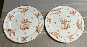 Mikasa Japan Eastwind 2 Dinner Plates Vintage Asian Orange Floral - Picture 1 of 3