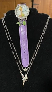 Disney Tinker Bell Double Connected Necklace And New Watch (Needs Battery) - Picture 1 of 7