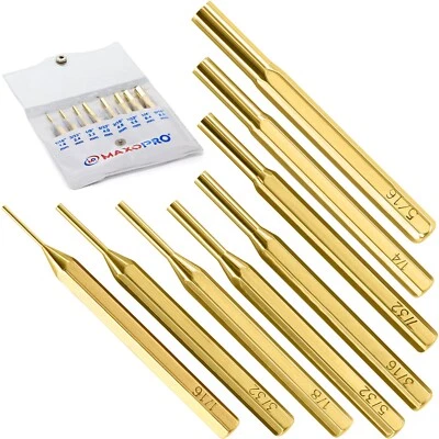 Premium Brass Punch Set – 8 Pcs Professional Brass Drive Pin Punch Set - Image 1 of 4