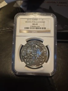 2014 Austria Vienna Philharmonic Silver 1.5 Euro 1oz Silver Coin NGC MS 69 - Picture 1 of 4