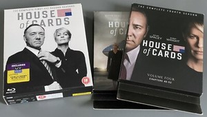 House of Cards Seasons 1-4 Blu-ray Box Sets 16 discs Kevin Spacey Robin Wright