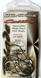 Fishing Hooks AWA'S (Awa-Shima) ser.41 9403 Ringed Black Nickel , Japan T.E. - Picture 1 of 1