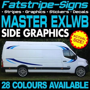 para adaptarse RENAULT MASTER EXLWB L4 PEGATINAS GRÁFICAS RAYAS CALCOMANÍAS CÁMPER FURGONETA - Imagen 1 de 2