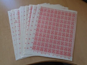 Deutschland - SG320 10M DM Scharlachrot 1923. 10 x komplette Bogen mit 100 Marken. - Bild 1 von 11