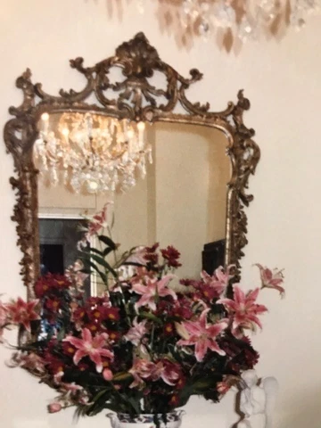 Vintage D. Milch & Sons Carved Giltwood Chinoserie Mirror Cover