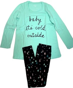 Addison Meadow Women's Pajama Set CHRISTMAS Trees Leggings Large Loungewear  - Picture 1 of 4