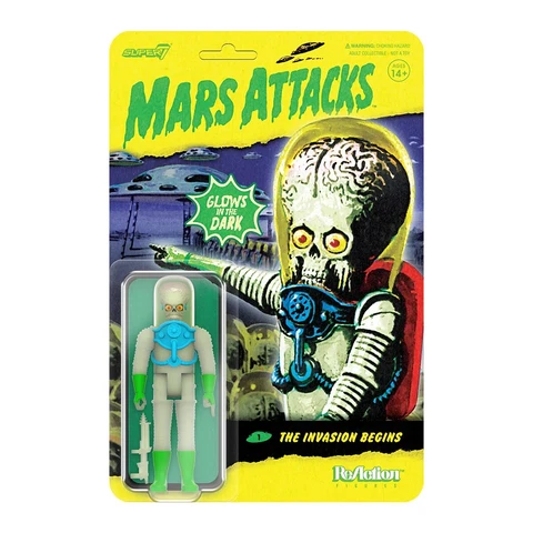 The Invasion Begins Mars Attacks Glows in Dark Super7 Reaction Figure Cover