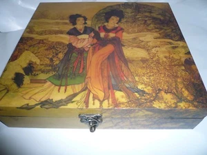 CAJA DE MADERA CON SET CUBIERTOS PARA SUSHI + 12 PALILLOS CHINOS (NUEVO) - Imagen 1 de 9