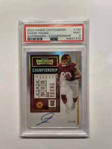 CHASE YOUNG 2020 CONTENDERS CHAMPIONSHIP TICKET #102 ROOKIE RC AUTO /49 - PSA 9 - Picture 1 of 1