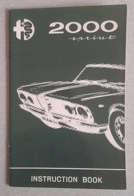 Uso e manutenzione - Alfa Romeo 2000 Sprint - in INGLESE - Immagine 1 di 4
