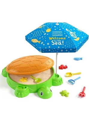 HYES Turtle Sandbox Sand Pit with Lid - Image 1 of 4