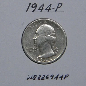 1944-P Cuarto Washington, moneda 90% plata - Imagen 1 de 2