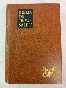 BIBLIA DE JERUSALEN 1975 HC Book, Bilbao, Spanish Language Bible & 2 Holy Cards - Picture 1 of 6