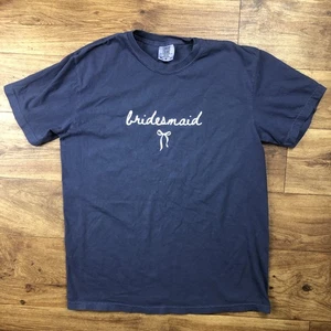 Comfort Colors Women Sz M Dark Blue T Shirt Bridesmaid *Read - Picture 1 of 6