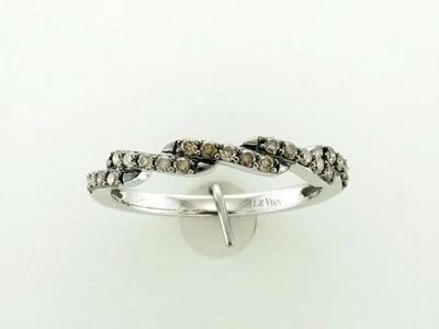 LeVian 14K белое золото группы кольцо для нее с 0,28 карат коричневый бриллиант - размер 6,5 - Изображение 1 из 4