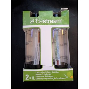 SodaStream 2x Bottiglie Plastica Carbonatata da 1 Litro Senza BPA per Produttori di Soda NUOVE - Foto 1 di 4