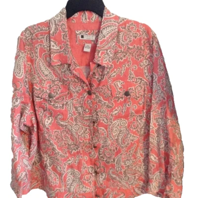 VINTAGE Carole Little Woman "3x" Linen Shacket, Bohemian, Western, Girlhoodcore - Image 1 of 4