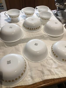 Corelle Corning Ware Butterfly Gold Mixed  Vintage Lot 10 Pc Cups+ Bowls - Picture 1 of 18