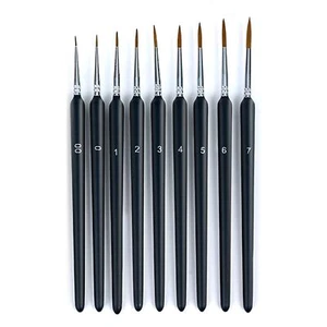 9 pcs Miniature Paint Brush Set Ultra Fine Art Painting Brush Miniature Profe... - Picture 1 of 7