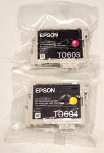 (2 Stück) Original EPSON Tintenpatrone TO603 Magenta & TO604 Gelb - Bild 1 von 1