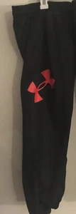 Under Armour Storm Armour Fleece Jogger Pants BLK/RED Boys SMALL - Picture 1 of 9