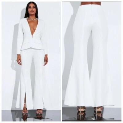 Pantalones Peace Love Ivory Split Pierna Frontal Con Llamaradas Foto 1 de 4