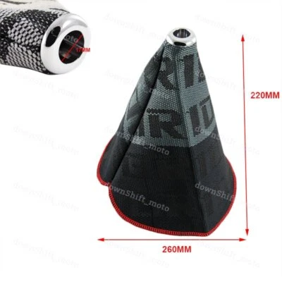 Cubierta de bota de palanca de cambios de tela Hyper de carreras de novia puntadas rojas cromada EXCELENTE Foto 1 de 4