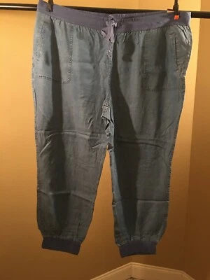 Faded Glory Women's plus Cargo Crop Drawstring Pants Size 24W Medium Wash  - Image 1 of 4