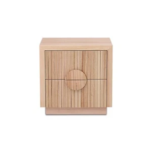 Monica Ash Timber Bedside Table - Picture 1 of 7