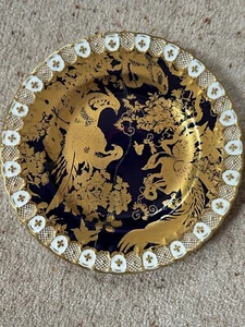 Vintage Royal Crown Derby Aves Colbert Blue Ground plate 21.5cm 1974 - Picture 1 of 3
