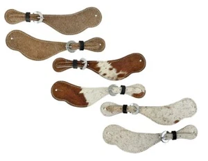 Showman Leather Spur Straps w/ Genuine Hair-On Cowhide - Picture 1 of 1