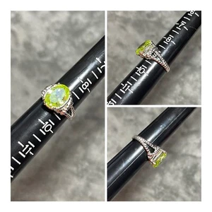 Vintage Nataliya V Collister NVC Green Peridot Crystal Ring Size 9 - Picture 1 of 9