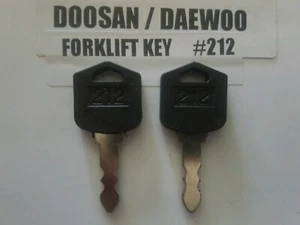 2 Keys # 212 Ignition Keys Doosan, Daewoo Forklift Heavy Equipment FAST SHIPPING - Picture 1 of 2
