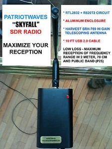 SKYFALL SDR RADIO - RTL2832U+R820T2 with SRH-789 High Gain Antenna - 10ft Cable - Picture 1 of 9