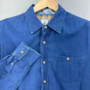 2016 Johnnie-O Indigo Denim Button Down Hemd Langarm Baumwolle Gr. M Western - Bild 1 von 10