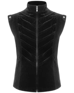 Punk Rave Hombre Gótico Steampunk Chaleco Top Terciopelo Negro Regency Medieval - Imagen 1 de 12
