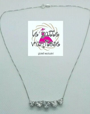 Collana donna  in Argento 925  con 5  Cuore ZIRCONI BIANCHI. Bigiotteria  - Immagine 1 di 3