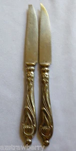 VTG 1890 D.R.G.M. 170665  Stahl-Bronce Germany Art Nouveau fruit knife set of 2 - Picture 1 of 6