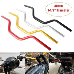 1-1/2 Inch Tapered Club Moto Style Bars 4″ Rise MX Handlebar Fat Bars For Harley - Picture 1 of 12