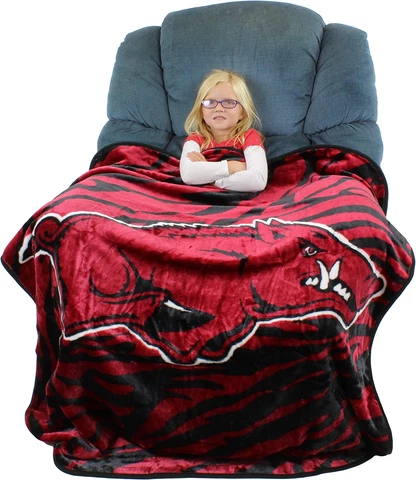 Arkansas Razorbacks Raschel Throw Blanket, 60 in by 50 In Cover