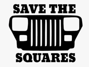 Save the Squares YJ Decal Bumper Sticker Window Mirror Cup Laptop Cherokee - Bild 1 von 16