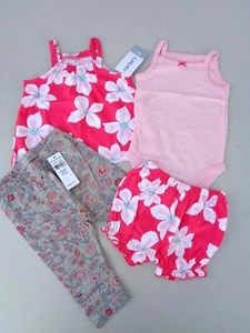 lot 4 Baby Girls Clothes 3-6m Carters set pants Gap Bodysuit Shorts - Picture 1 of 8