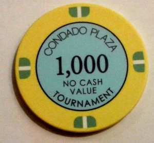 $1000 CONDADO PLAZA Hotel Casino TORNEO FICHA SAN JUAN Puerto Rico CPZ Chipco - Imagen 1 de 9